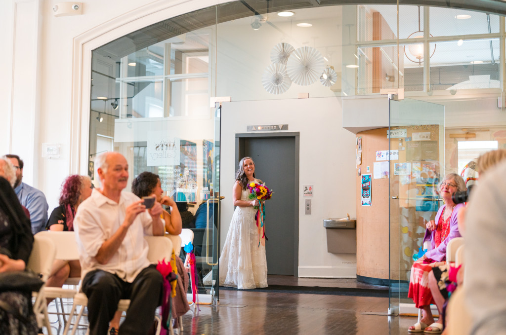 Bride walking down aisle