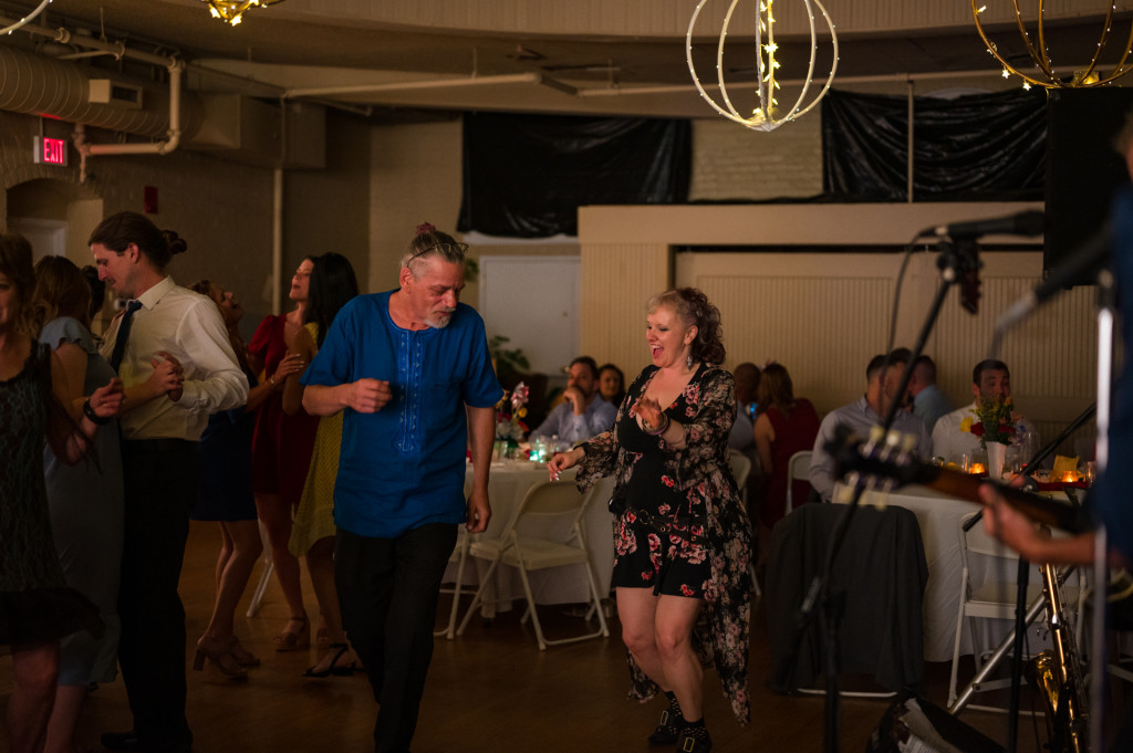 wedding guests dancing