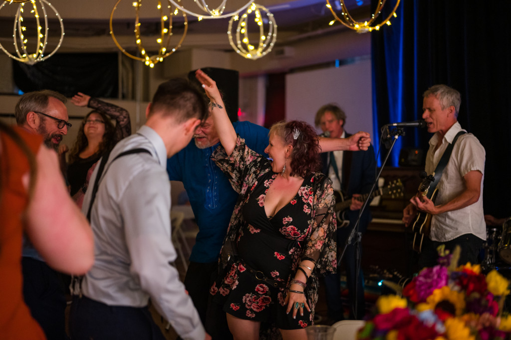 wedding guests dancing at ArtsPlace