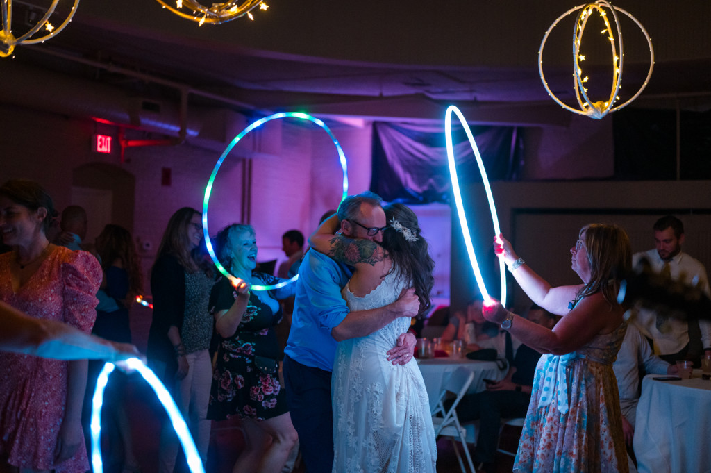 bride and groom dancing 