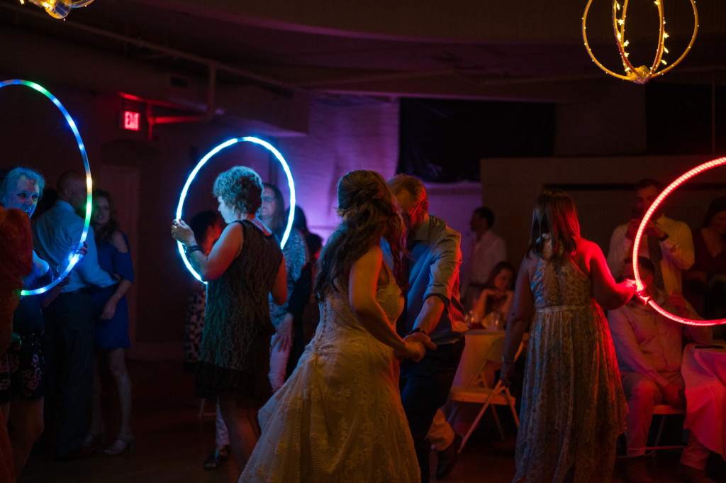 bride and groom dancing