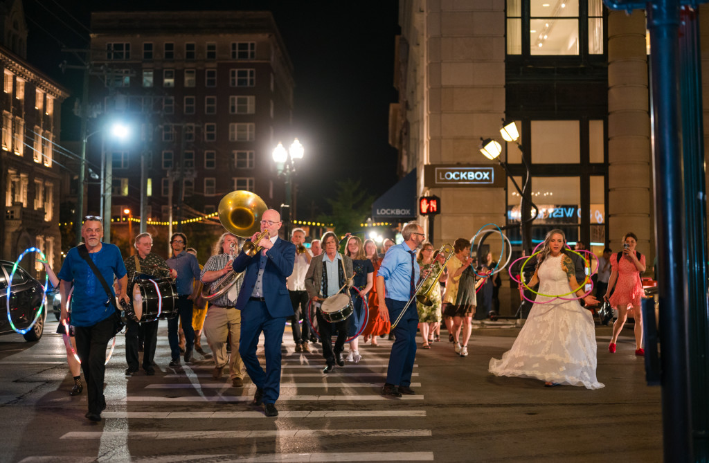 wedding parade through downtown Lexington KY